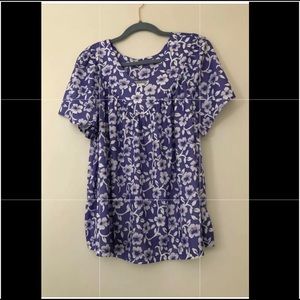 CW Classics Women’s V Neck Blouse Top Purple 1X